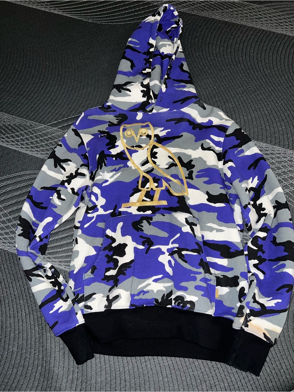 OVO Men's Blue Camo OG Owl Hoodie - Size S
